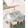 thumbnail image 3 of 60x84 Inch Outdoor Tablecloth with Umbrella Hole Zipper Rectangle Eucalyptus Leaf Rectangular Tablecloths Outside Waterproof Weeping Botanical Summer Flowers Patio Table Cloth Cover for Picnic Party, 3 of 8