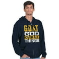 thumbnail image 5 of God Over All Things GOAT Christian Zip Up Hoodie Men's Women's Brisco Brands S, 5 of 6