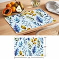 thumbnail image 6 of Blue Yellow Leaves Placemats Set of 12 Spring Botanical Leaf Farmhouse Watercolor Place Mats Indoor Wipeable Table Mats Washable Dining Table Placemats for Kitchen Holiday Party Home Decor 13x19 Inch, 6 of 9