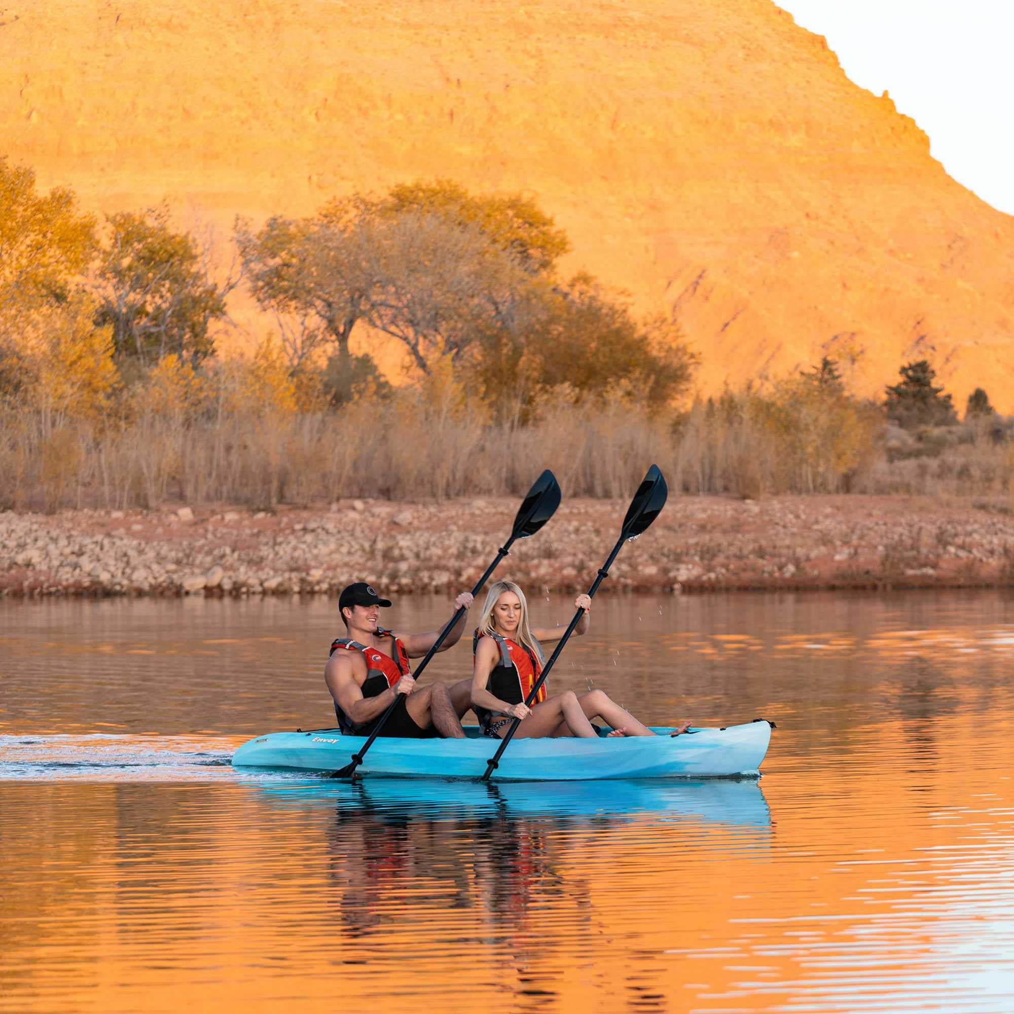 Lifetime Envoy 10.5 ft Sit-On-Top Tandem Kayak with Paddles, Sky Fusion (91192)
