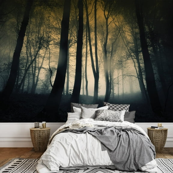 wall26 - Dark and Ominous Forest - Wall Mural, Removable Sticker, Home Decor - 100x144 inches