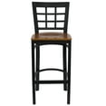 thumbnail image 6 of BizChair Window Back Metal Barstool, Cherry Wood Seat, 6 of 7