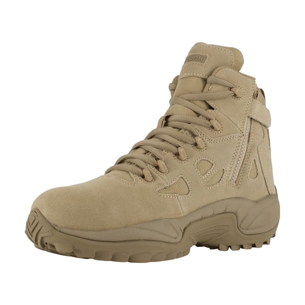 Botas Reebok Rapid Response con puntera de seguridad, cierre lateral con cremallera, color tan