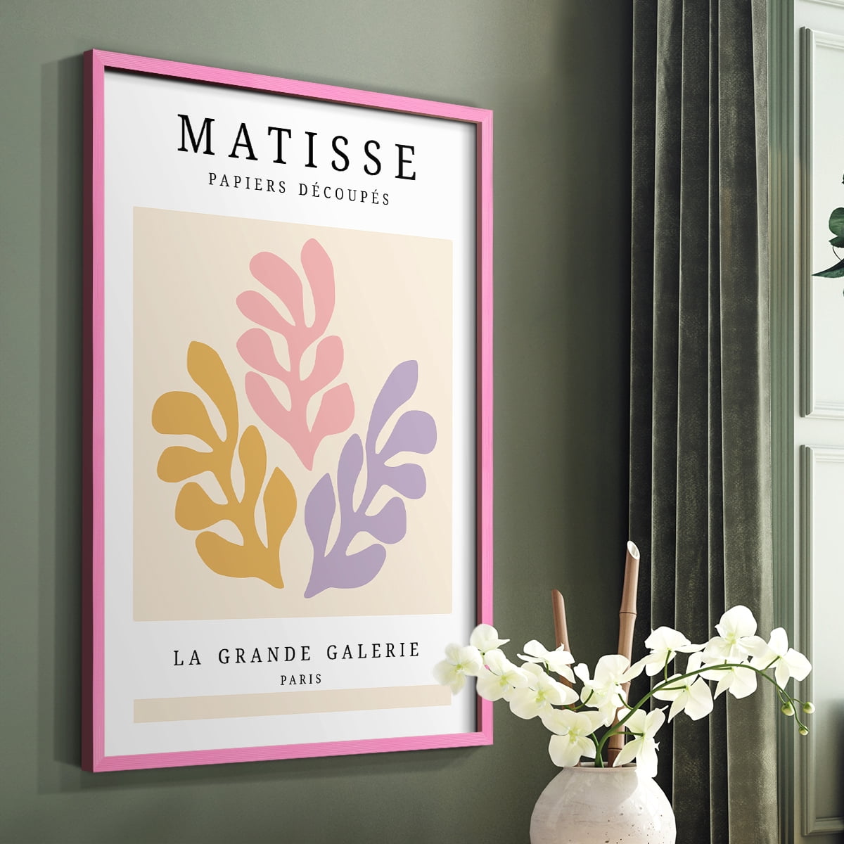 Matisse CCCLXXV in Pink Solid Wood 16 x 20 Framed Print