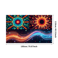 thumbnail image 3 of Neon Geometric Star Banner Backdrop Futuristic Cosmic Wall Art for Party Decorations Events Room Decor Photography Props and Background, 3 of 4