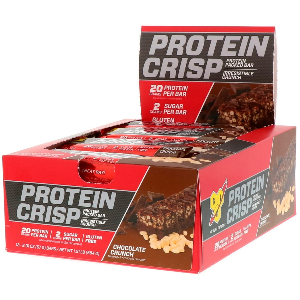 BSN Protein Crisp, Chocolate Crunch Flavor, 12 Bars, 2.01 oz (57 g) Each