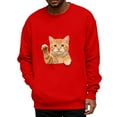 thumbnail image 2 of larppty Unisex Cat Pouch Oversized Sweatshirts Long Sleeve Kitten Puppy Holder Kangaroo pocket Pullover Top (Red, M), 2 of 7
