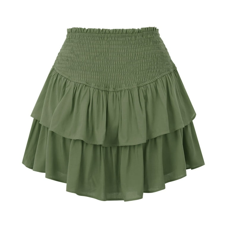 Black and hot sale green ruffle skirt