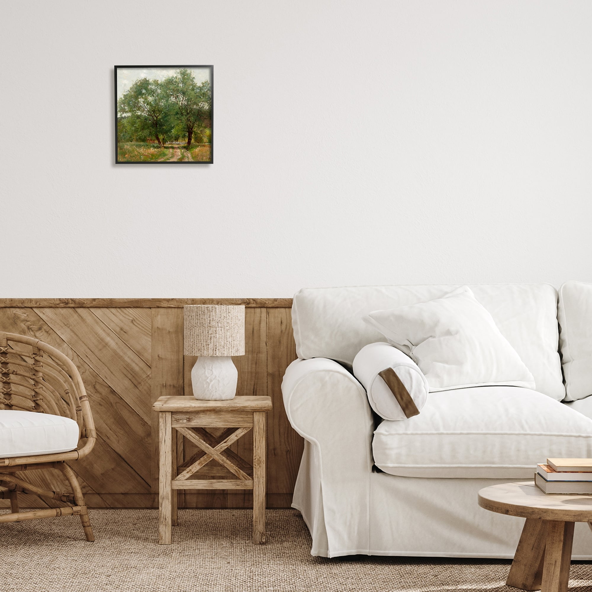 Stupell Industries Dirt Road Path Trees Rural Detailed Painting Framed Wall Art, 12 x 12, Design by Alpenglow Workshop