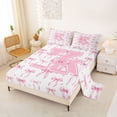 thumbnail image 2 of Manfei Pink Loves Pattern Queen Sheet Sets For Girls,Cartoon Letter K Initial Print Bed Set For Kids,4 Pieces, 2 of 6