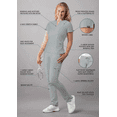 thumbnail image 3 of Adar Addition Go-Higher Scrub Set For Women - Notched V-Neck Scrub Top & Skinny Cargo Scrub Pants, 3 of 7