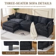 thumbnail image 4 of Lovableguy 108'' L Shaped Modular Sectional Sofa,Comfy Chenille 3 Seater Cloud Couch with Movable Ottoman and Deep Seat,Throw Pillows,for Living Room,Apartment,Black, 4 of 7