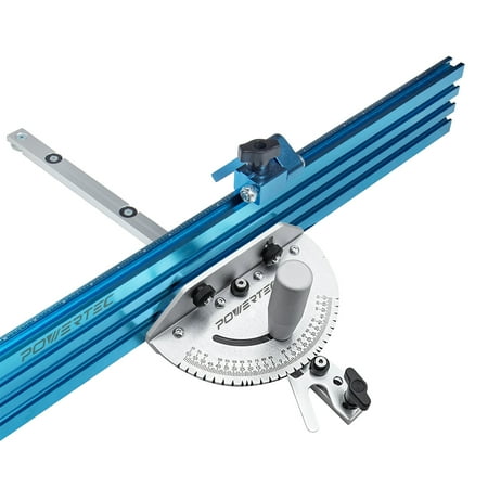 UPC: 0843441104193 | POWERTEC 71391 Table Saw Precision Miter Gauge System with 27 Angle Stops