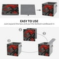 thumbnail image 7 of Collapsible Oxford Fabric Storage Cubes with Handles, Large Mid Foldable Oxford Cloth Bins Set of 2/6, Closet Organizers for Shelves Clothes Home Kitchen Toy - Black Red Plate-2, 7 of 7