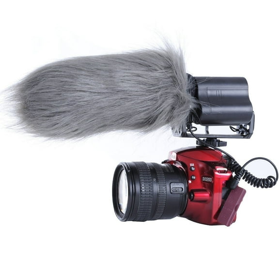 Movo WS3 Furry Outdoor Microphone Windscreen Muff for Large Shotgun Microphones up to 7" X 55mm (L x D) - Fits the Rode Videomic, TAKSTAR SGC-598 & Similar Mics