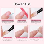 Curvlife Nail Glue Gel Kit – 10g Quick-Dry Semi-Solid Adhesive & 5ml Liquid Click-Type Remover Pen for Press-On Nails, No UV Needed