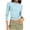 Light Blue#2, variant on Women's 3/4 Sleeve Crewneck Crop Top Grid Print Casual Slim Fit Stretch Spring Summer Fashion Tee