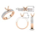thumbnail image 4 of Dazzlingrock Collection Round White Diamond Semi Mount Engagement Ring Set for Women (0.70 ctw, Color I-J, Clarity I1-I2) in 14K Rose Gold, Size 7, 4 of 6