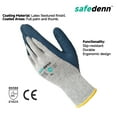 thumbnail image 3 of Safedenn Grey Blend Fabric Work Gloves with Crinkle Blue Latex Coating, 6 Pairs,XL, 3 of 6