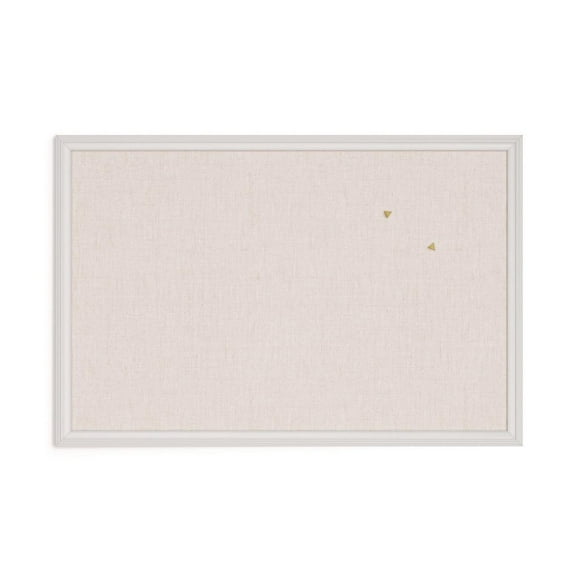 U Brands 30 x 20 in. Linen Bulletin Board with Decor Frame, Natural & White