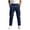 Blue, variant on Men Solid Color Cargo Pants 4 Pockets Button Zipper Waist Fashion Work Trousers for Male Outdoor Casual Daily Wear