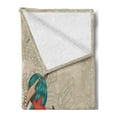 thumbnail image 2 of Zodiac Aquarius Soft Flannel Fleece Throw Blanket, Lady with Pearls Flowers Starfish Fantasy Character Graphic Design, Cozy Plush for Indoor and Outdoor Use, 60" x 80", Multicolor, by Ambesonne, 2 of 5