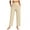 Beige, variant on Womens Pants Casual Solid Color Yoga Capris High Waist Tight Loose Fit Athletic Workout 3/4 Length Pants With Stretch