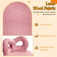 thumbnail image 5 of Happydeer Vanity Stool with Bowknot Backrest Makeup Chair Non-slip Foot Pads Armless Dressing Chair Side Table Seat for Living Room Women Girls Bedroom (Pink), 5 of 9