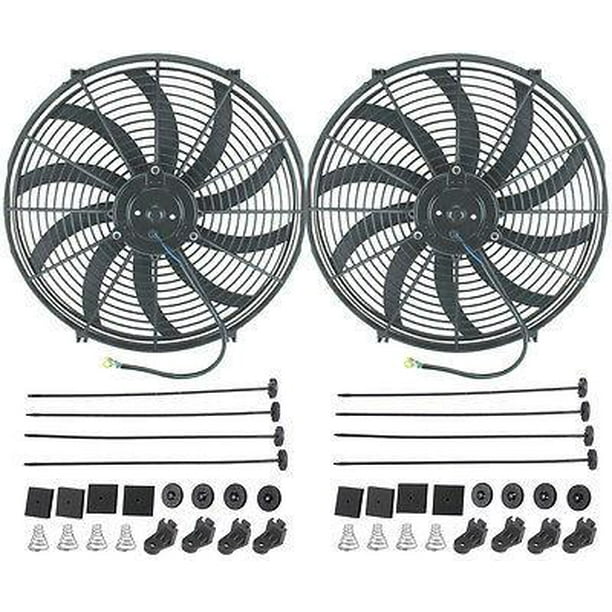 Dual 16 Inch Electric Fans 12v Radiator Cooling Fan 120w Motor 3000 Cfm Walmart Com Walmart Com