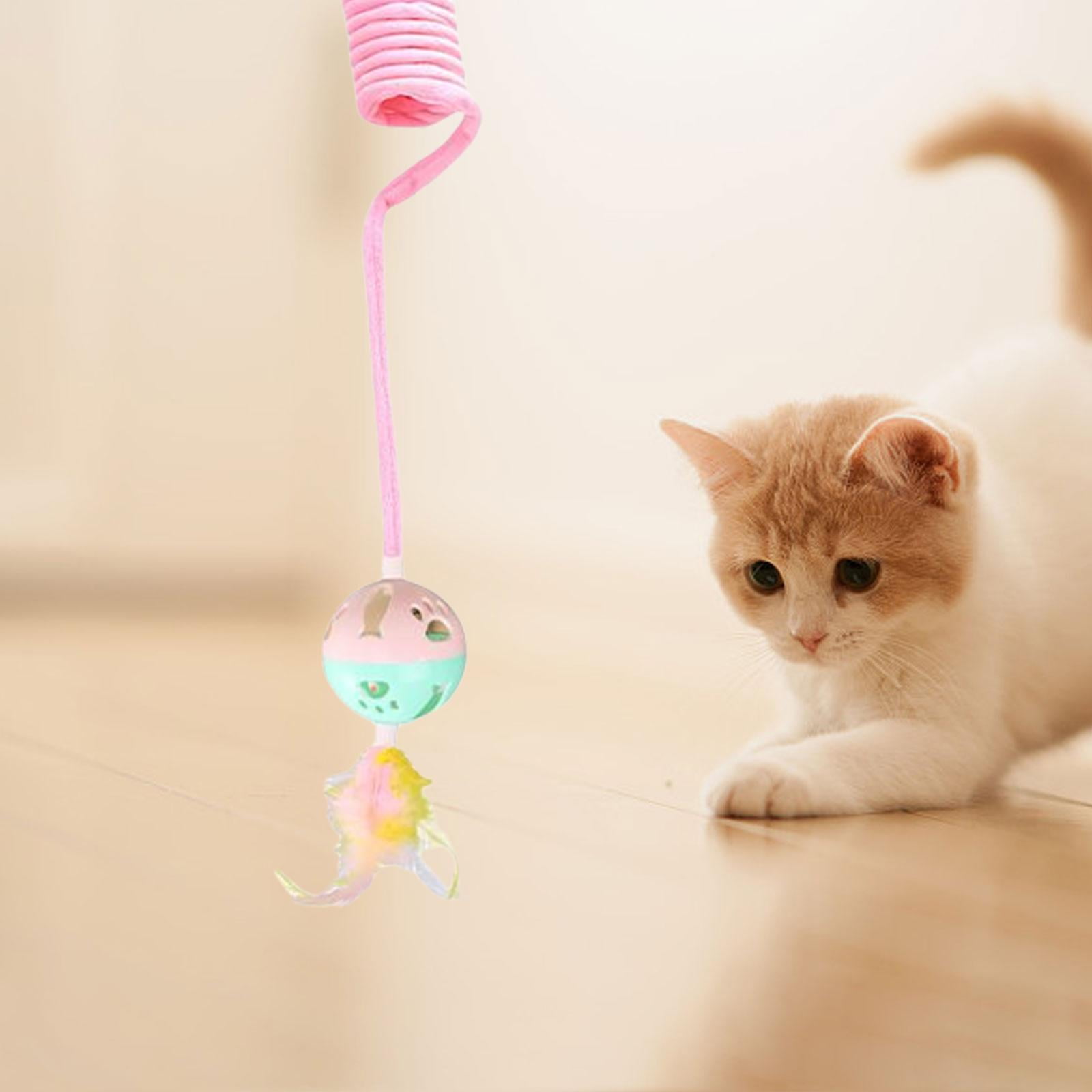 TOOYFUL 5x Cat Kitten Toy, Exercise Fuzzy Balls Indoor Elastic Rope Pet Supplies Cat Toy Flexible Rope Amusement Retractable