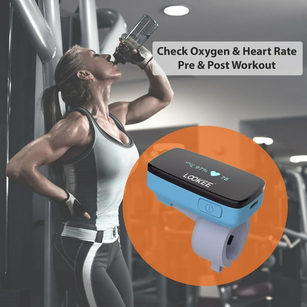 LOOKEE Ring Sleep Oxygen Monitor with Vibration Alarm for Apnea Events Low O2 Overnight Pulse Oximeter Tracks Blood Oxygen Level and Heart Rate