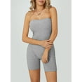 thumbnail image 4 of Musuos Women Strapless Shorts Jumpsuits Summer Solid Color Backless Bodysuit, Gray, 4 of 10
