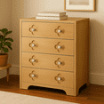 thumbnail image 1 of Bingirl 45-Inch Tall Rattan Dresser with 5 Drawers: Large Clothes Storage for Bedroom and Entryway, 1 of 5