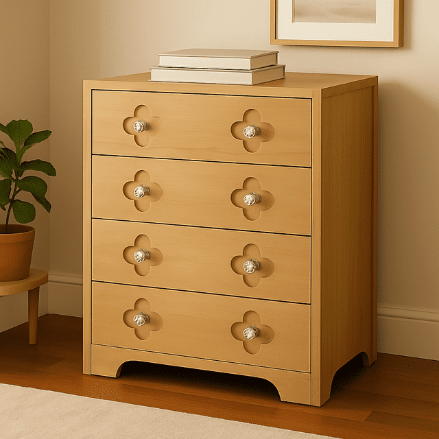 Bingirl 45-Inch Tall Rattan Dresser with 5 Drawers: Large Clothes Storage for Bedroom and Entryway