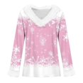 thumbnail image 4 of Birdeem Joyeux Noël Blouse Décontractée à Manches Longues Col en V pour Femmes, 4 of 12