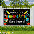 thumbnail image 5 of Colorful School Supplies Themed Backdrop Banner for Kindergarten Entrance Celebration Watch Out Kindergarten Here I Come Party Decorations Photography Props Classroom Background, 5 of 8