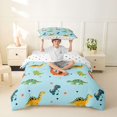 thumbnail image 2 of Homewish Kawaii Dino Twin Duvet Cover,Cartoon Wildlife Twin Bedding,Blue,Polkadot Reversible,2 Pieces,1 Duvet Cover and 1 Pillowcase, 2 of 6