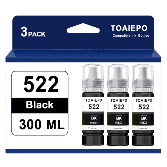 Botellas de recarga de tinta TOAIEPO Black 522 para impresoras Eco ET