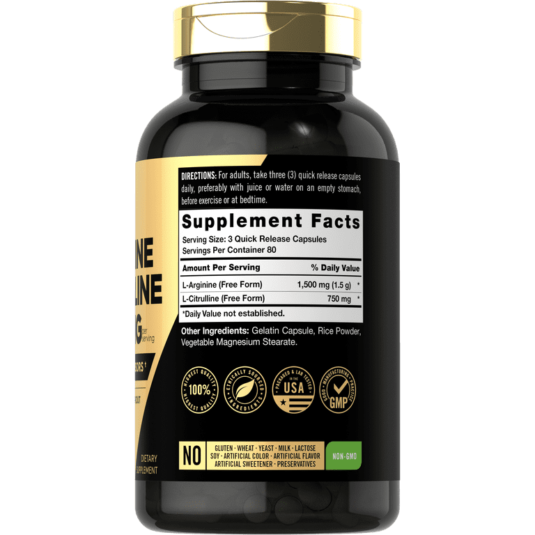 l arginine l carnitine together EVLution Nutrition L-Arginine + L-Citrulline main image 1