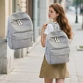 thumbnail image 1 of EGNMCR Schoolbag Female Korean Version Of High School Students Personalized Striped Velvet College Style Shoulder Bag Female Backpack Striped shoulder bag, 1 of 6