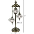 thumbnail image 3 of SILVERFEVER Moroccan Lamps Mosaic Turkish Lamp -Three Tier Lanterns Colorful Handmade Glass Floor or Table with E 12 Bulbs Star of David Clear Moonlight, 3 of 7
