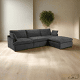 thumbnail image 4 of Urban Cali Long Beach Sectionnel Modulaire Moyen avec Ottoman (Gris), 4 of 42