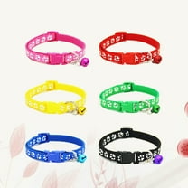 Soimiss Set of 6 Adjustable Pet Collars with Bell Assorted Colors Comfortable Design