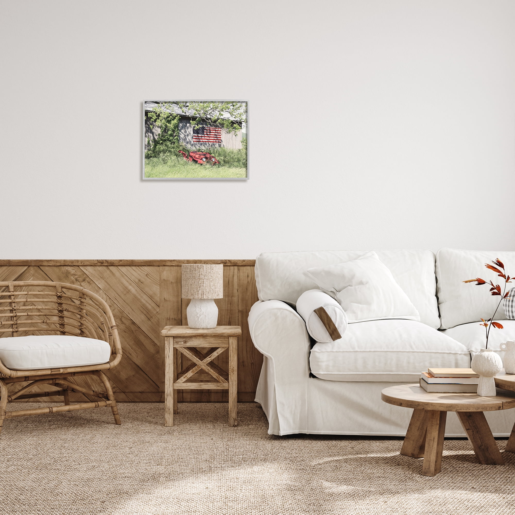 Stupell Americana Lush Country Greenery Landscape Photography Gray Framed Art Print Wall Art