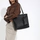 thumbnail image 3 of Bolso de hombro acolchado de cuero PU para mujer, 2 uds., bolso cruzado, bolso de mano (negro), 3 of 7