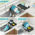 thumbnail image 4 of Dish Drying Rack in Sink, Expandable Rustproof Dish Rack for Kitchen Counter, Over The Sink Dish Drainer with Utensil Holder, Cup Rack, Drainboard, Space Saving Dish Dryer Rack for Inside Sink, 4 of 5