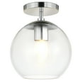 thumbnail image 3 of Evelyn&Zoe 9" Polished Nickel Finish Metal/Glass Semi Flush Mount, 3 of 6