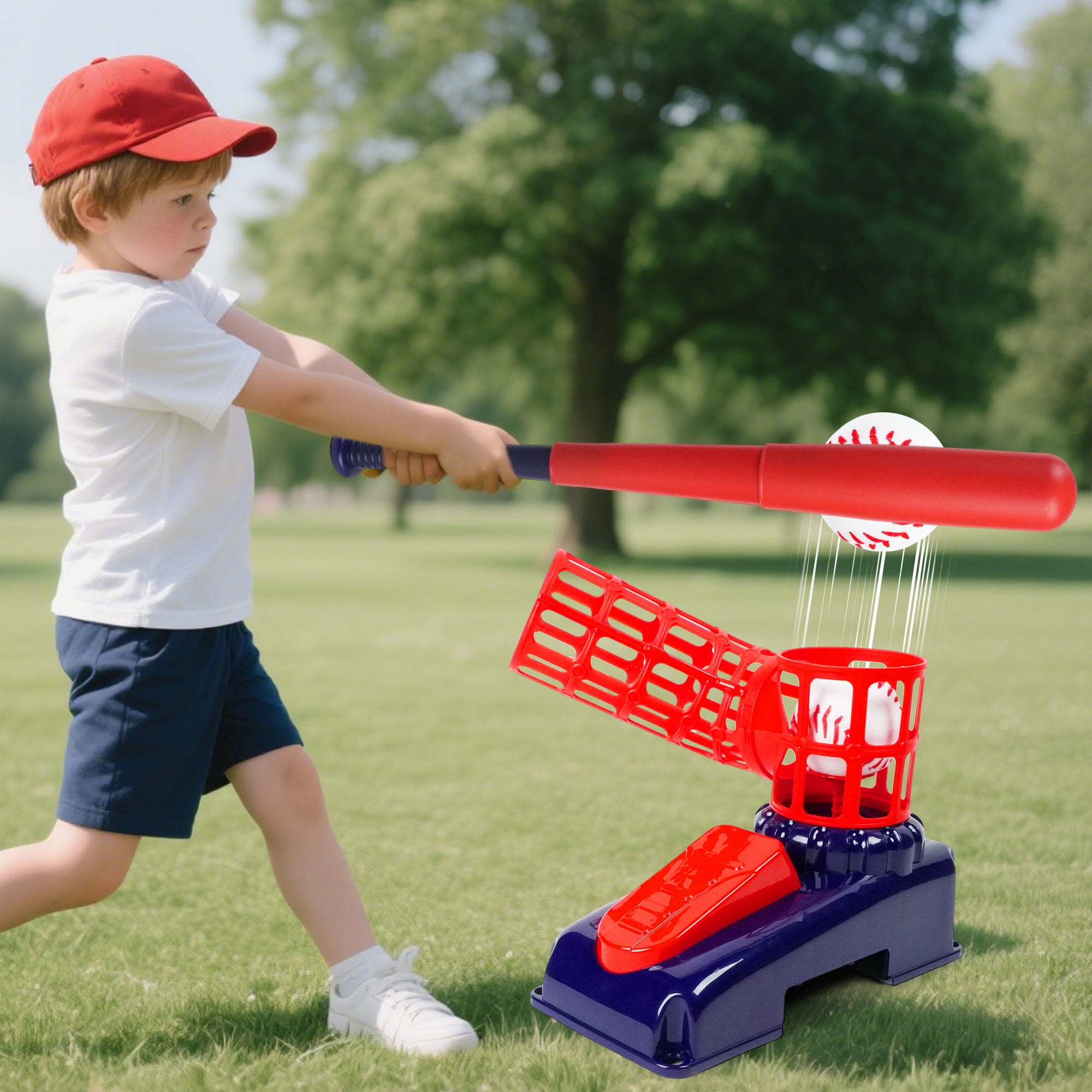 JUGAAD LIFE 3-in-1 T Ball Set for Kids, Adjustable Height Baseball Set with 6 Balls, Tee Ball Set for Age 3 to 6 Years Old, Indoor/Outdoor Backyard Sport Gifts for Boys & Girls