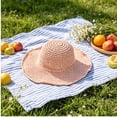 thumbnail image 6 of Women Wavy Ruffle Wide Brim Crochet Straw Sun Hat UPF 50+ UV Protection Packable Foldable Breathable Beach Travel Bucket Hat Pink, 6 of 6