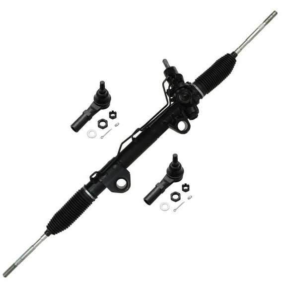 Detroit Axle - Front 3pc Rack and Pinion Kit for 4WD Dodge Ram 1500 2002 2003 2004 2005, 1 Power Steering Rack & Pinion Assembly 2 Outer Tie Rod Ends Replacement